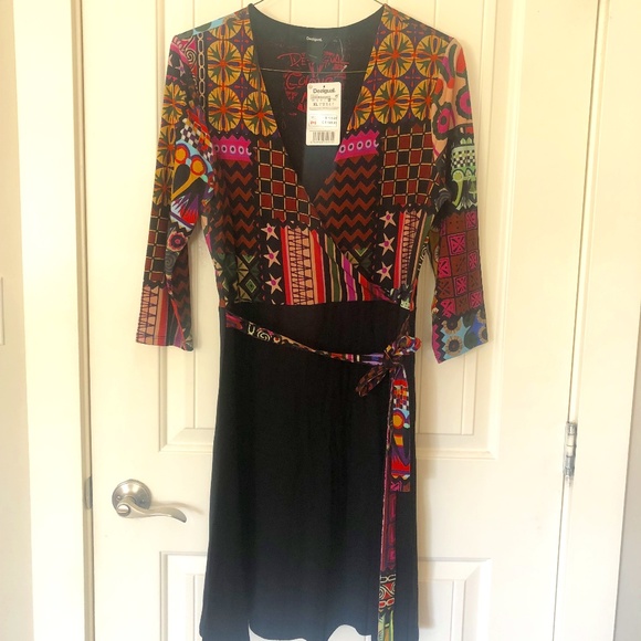Desigual NWT XL Faux Wrap Dress - Picture 1 of 4
